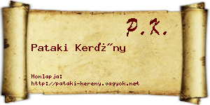Pataki Kerény névjegykártya